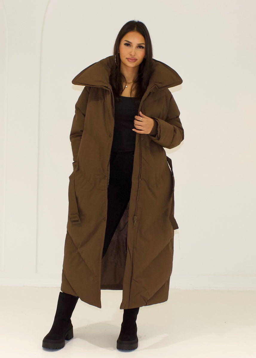 Steppmantel mit großem Kragen