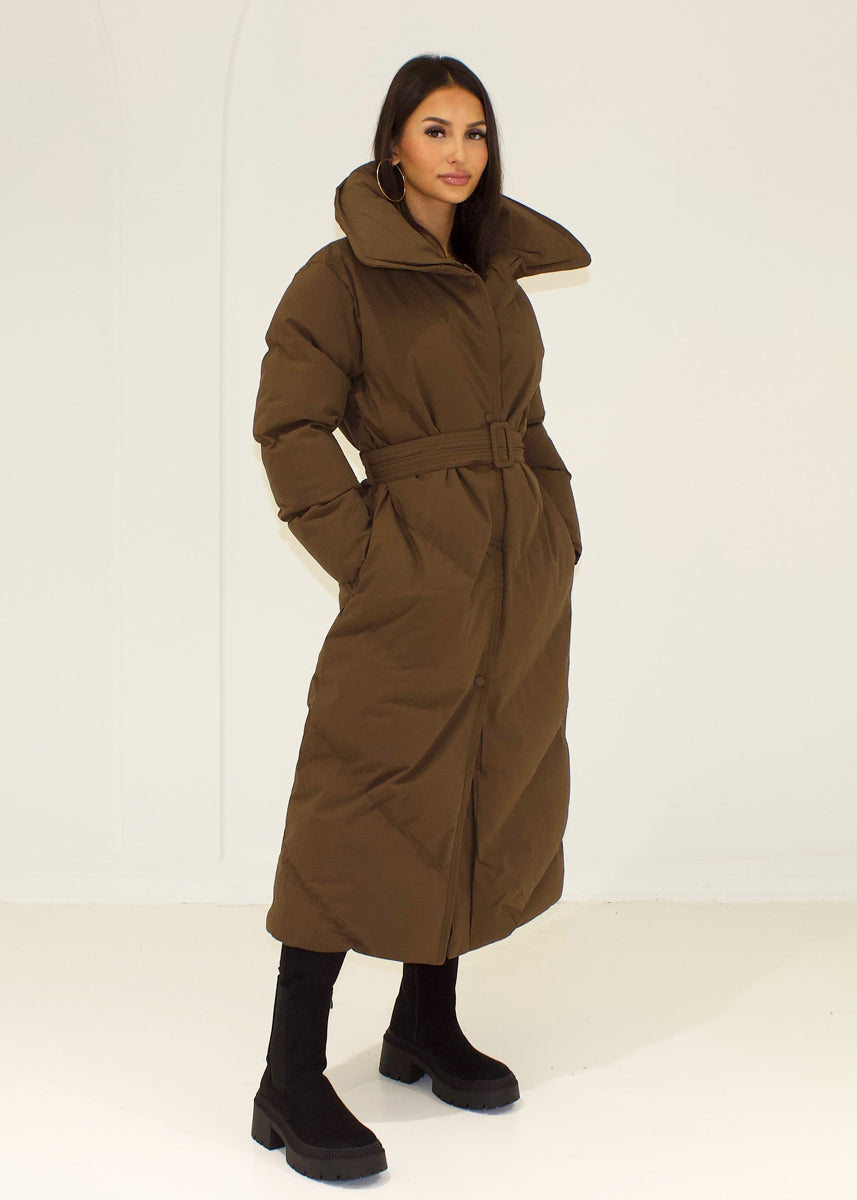 Steppmantel mit großem Kragen