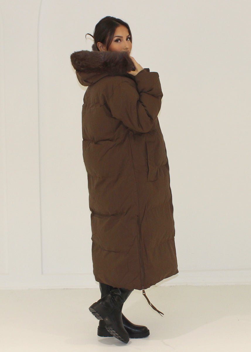 Winterparka mit Kapuze aus Kunstfell - NAHA