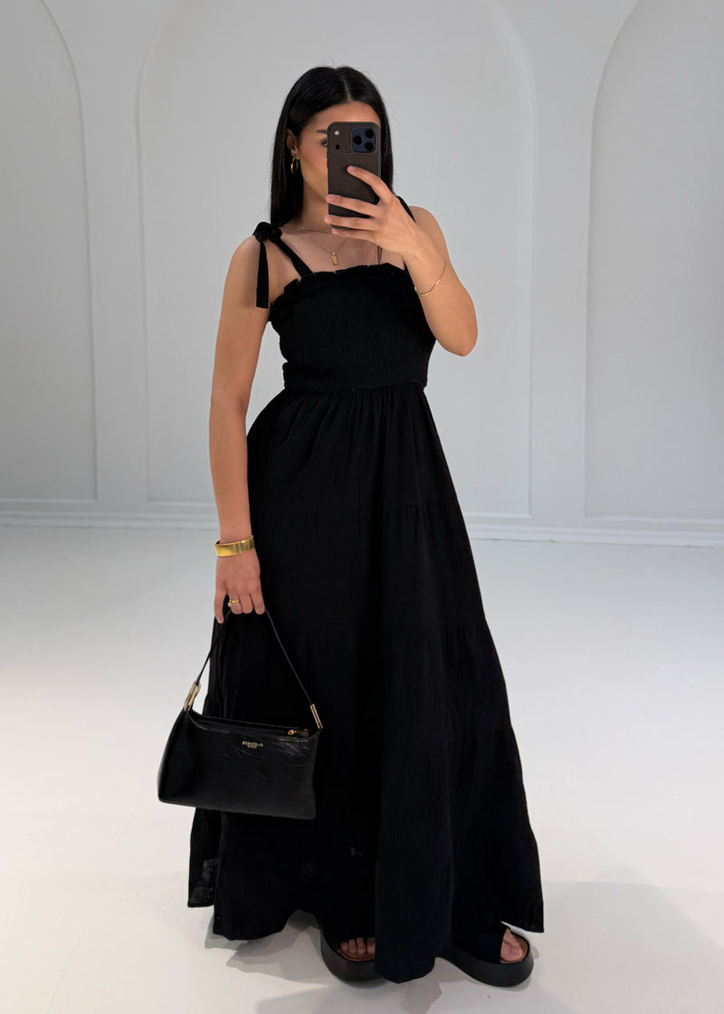 Maxikleid aus Musselin mit Trägern