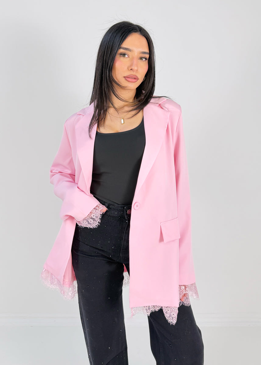 Blazer mit Spitzendetails