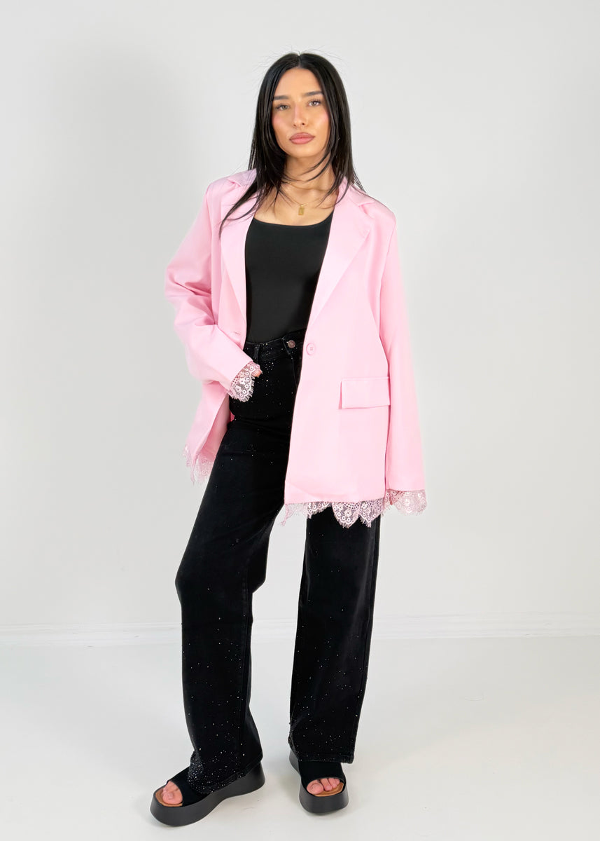 Blazer mit Spitzendetails