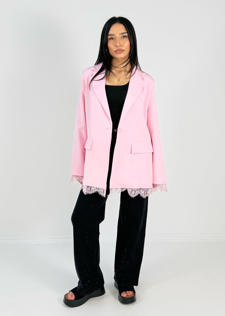 Blazer mit Spitzendetails