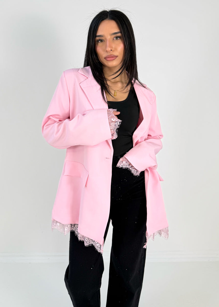 Blazer mit Spitzendetails