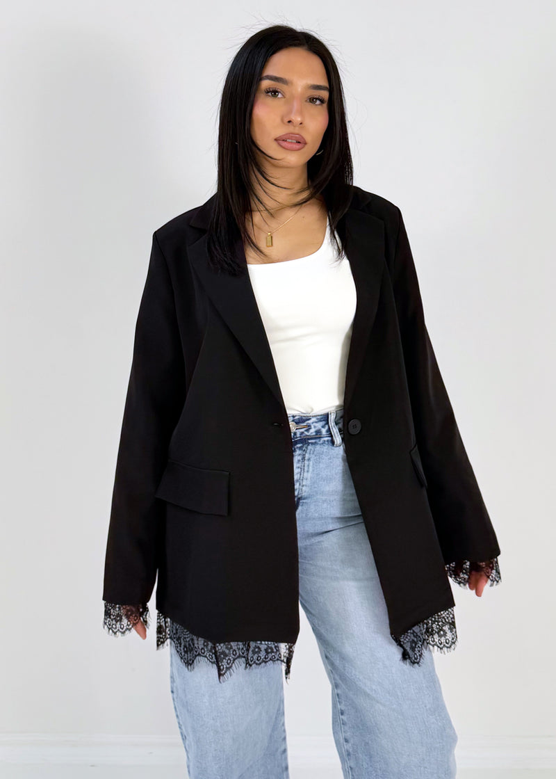 Blazer mit Spitzendetails