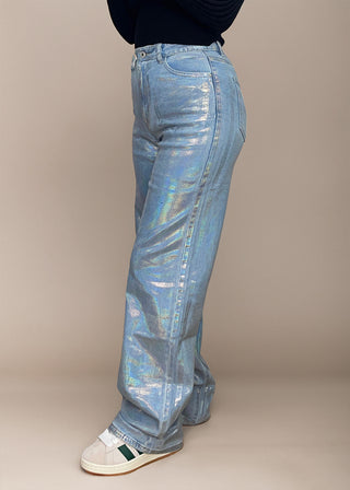 Jeans mit Chrome-Optik