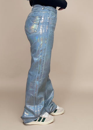 Jeans mit Chrome-Optik