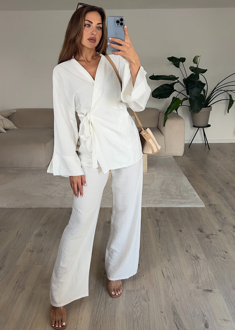 Basic Zweiteiler in Wickeloptik