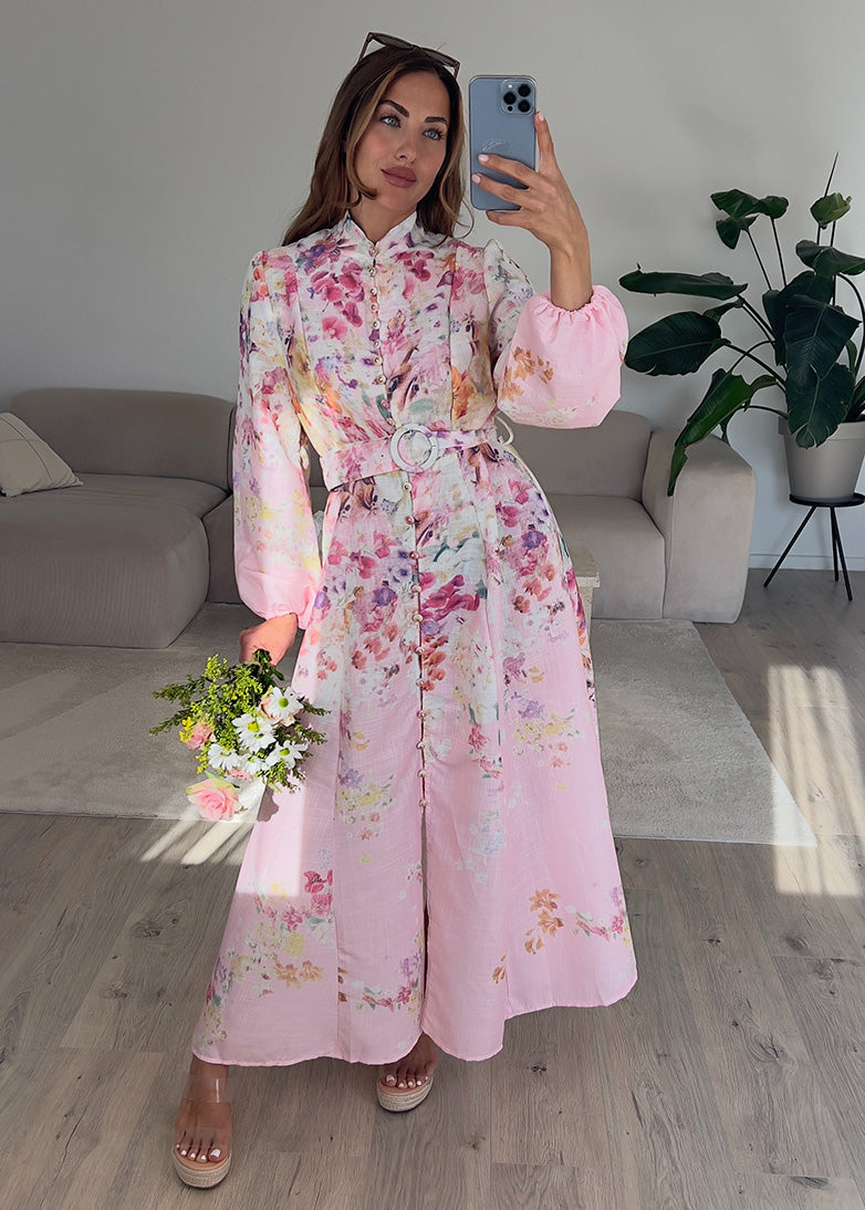 Maxikleid mit Aquarell-Print