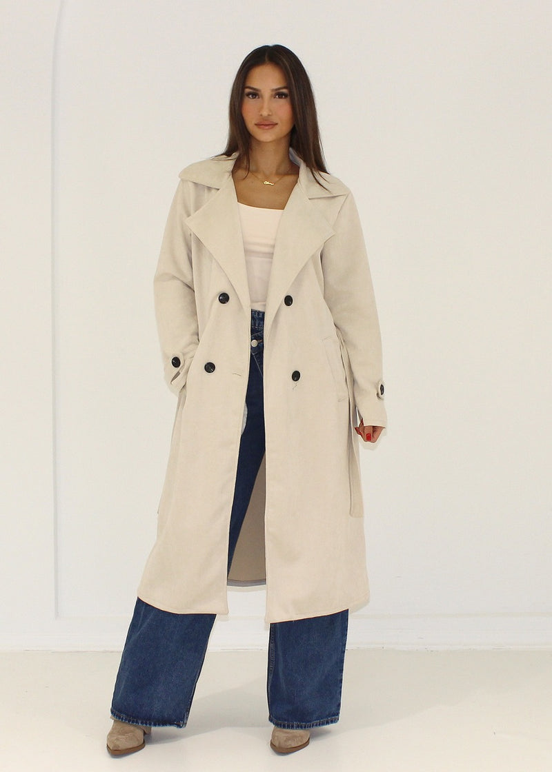 Mantel in Wildlederoptik