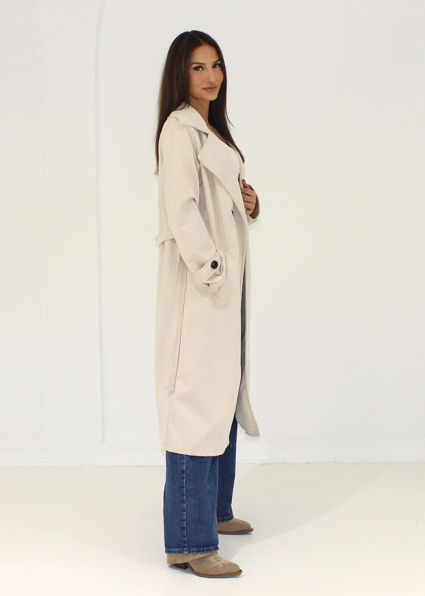 Mantel in Wildlederoptik