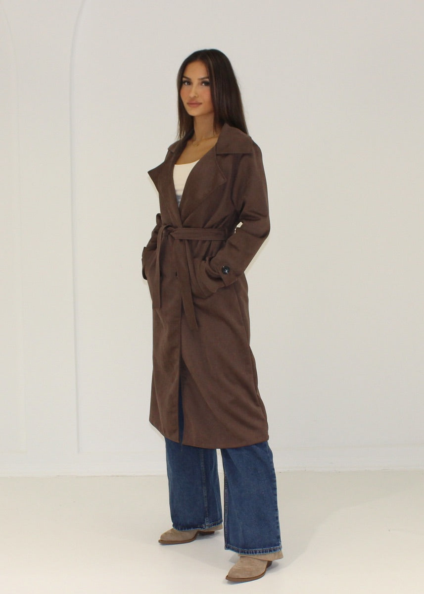 Mantel in Wildlederoptik