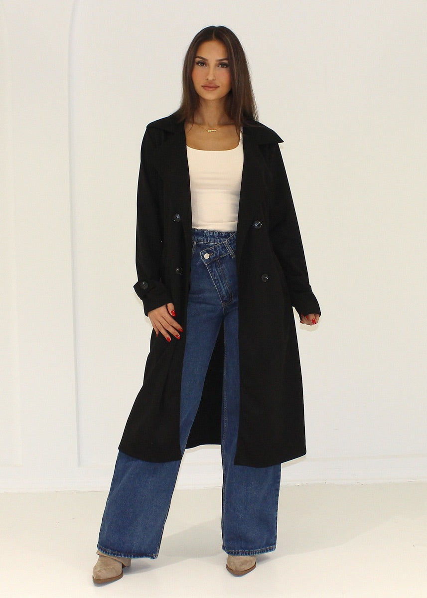 Mantel in Wildlederoptik