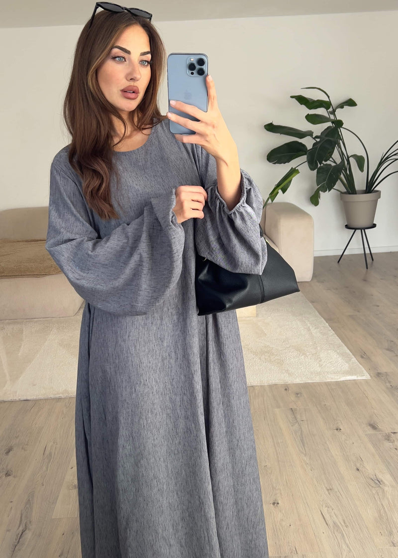 Luftiges Maxikleid mit Ballonärmeln