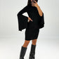 Mini-Kleid mit weiten Ärmeln Schwarz
