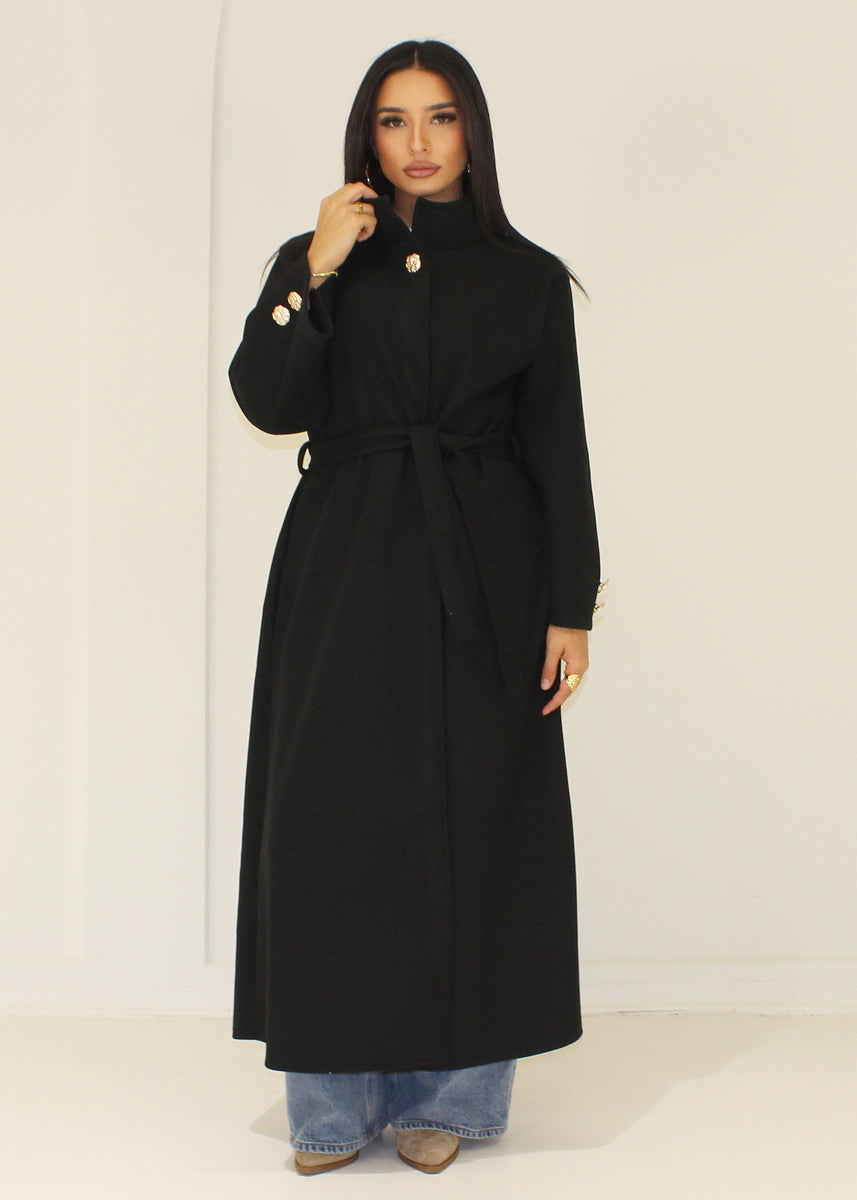 Langer Mantel mit Stehkragen