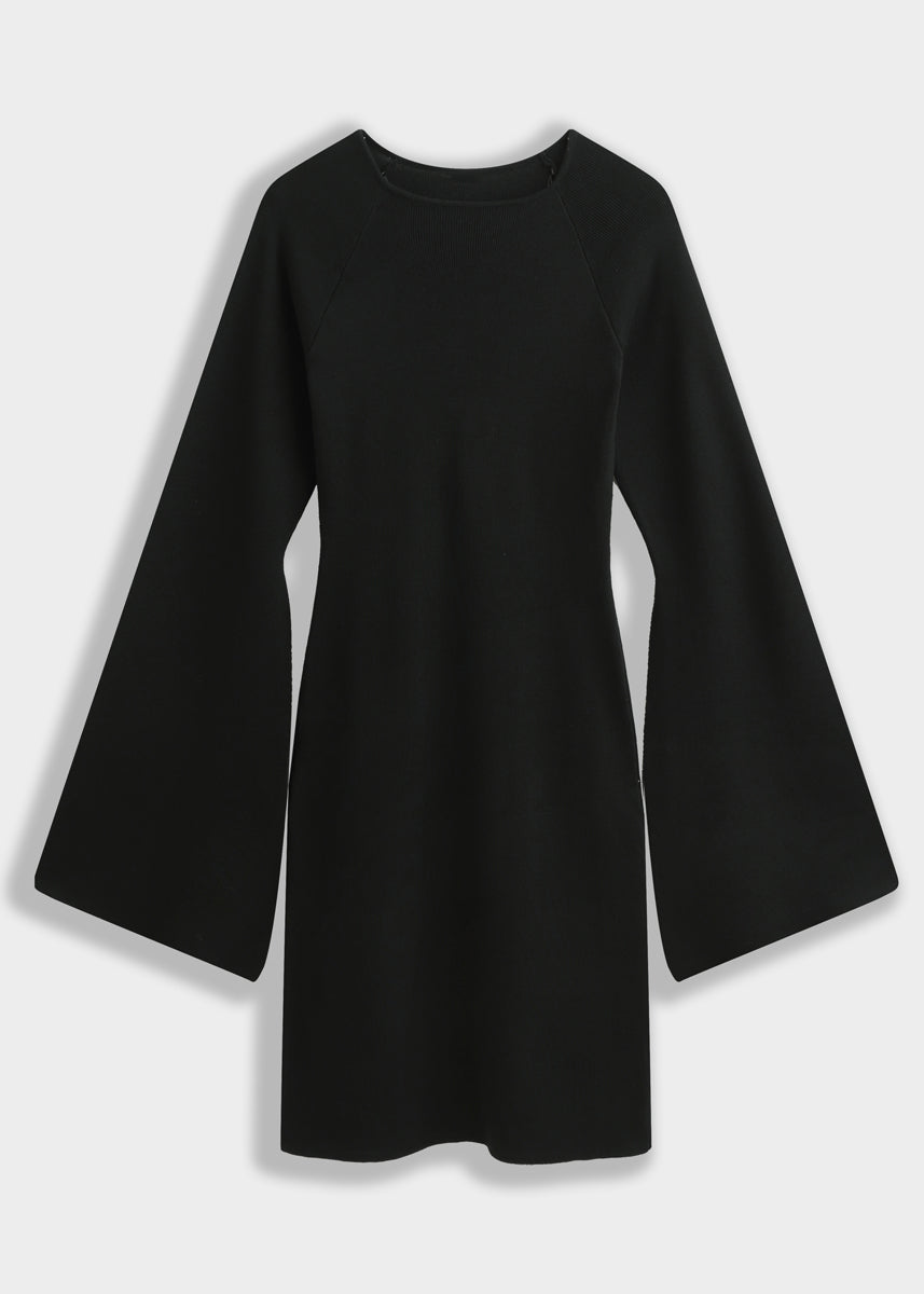 Mini-Kleid mit weiten Ärmeln Schwarz