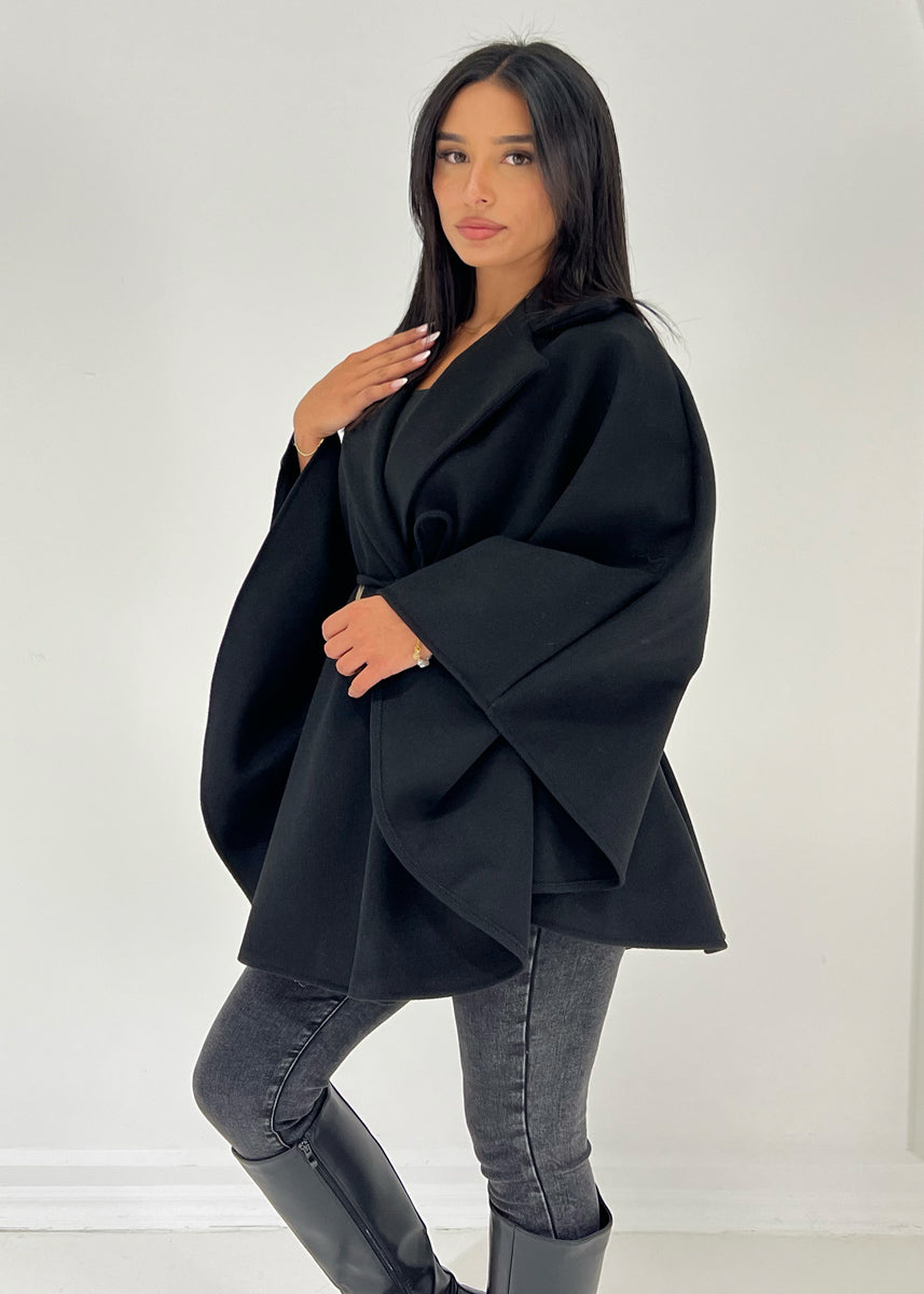 Poncho mit Bindegürtel