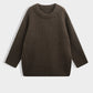 Oversize-Strickpullover mit Rundhalsausschnitt Dunkelbraun