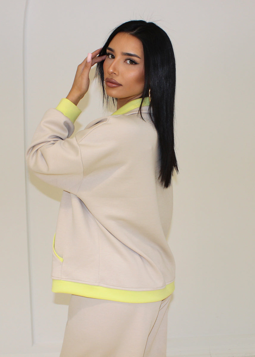 Sweat-Set Damen mit Zipjacke und weiter Hose