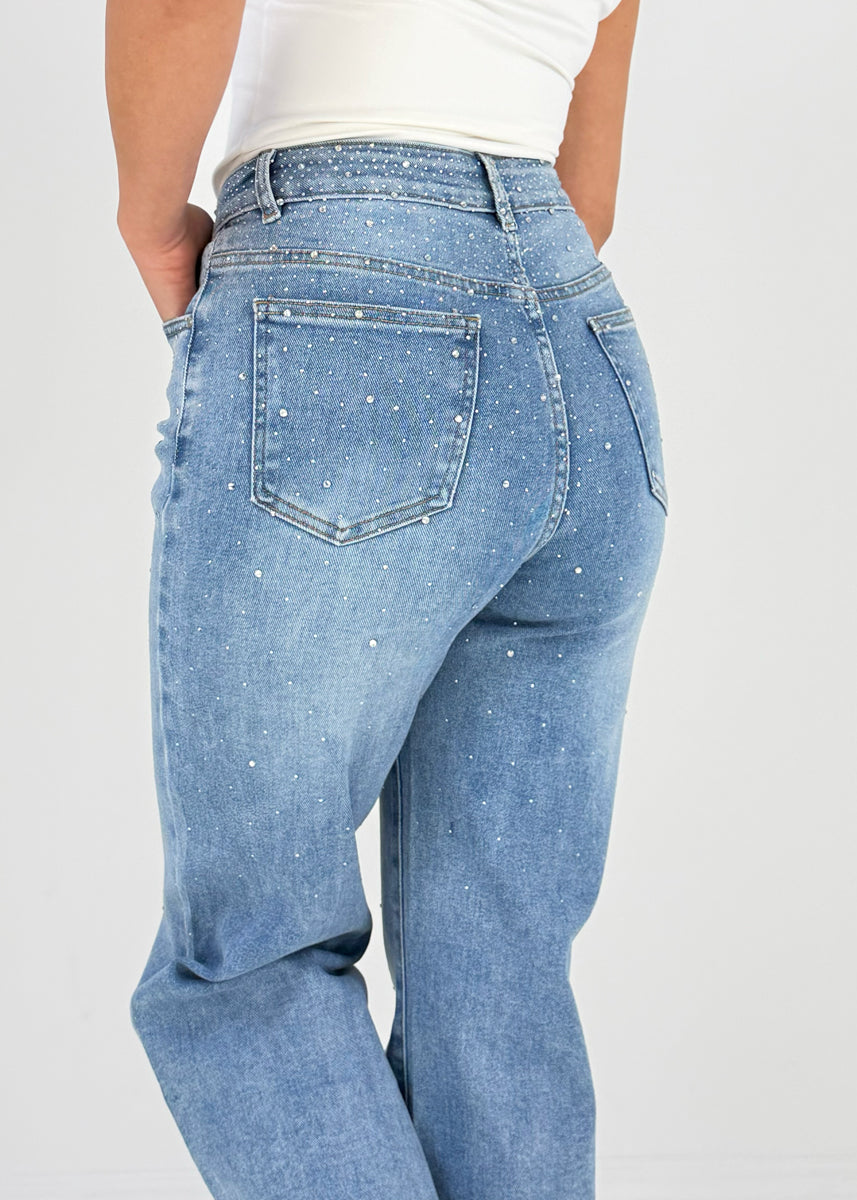 Jeans mit Strassdetails