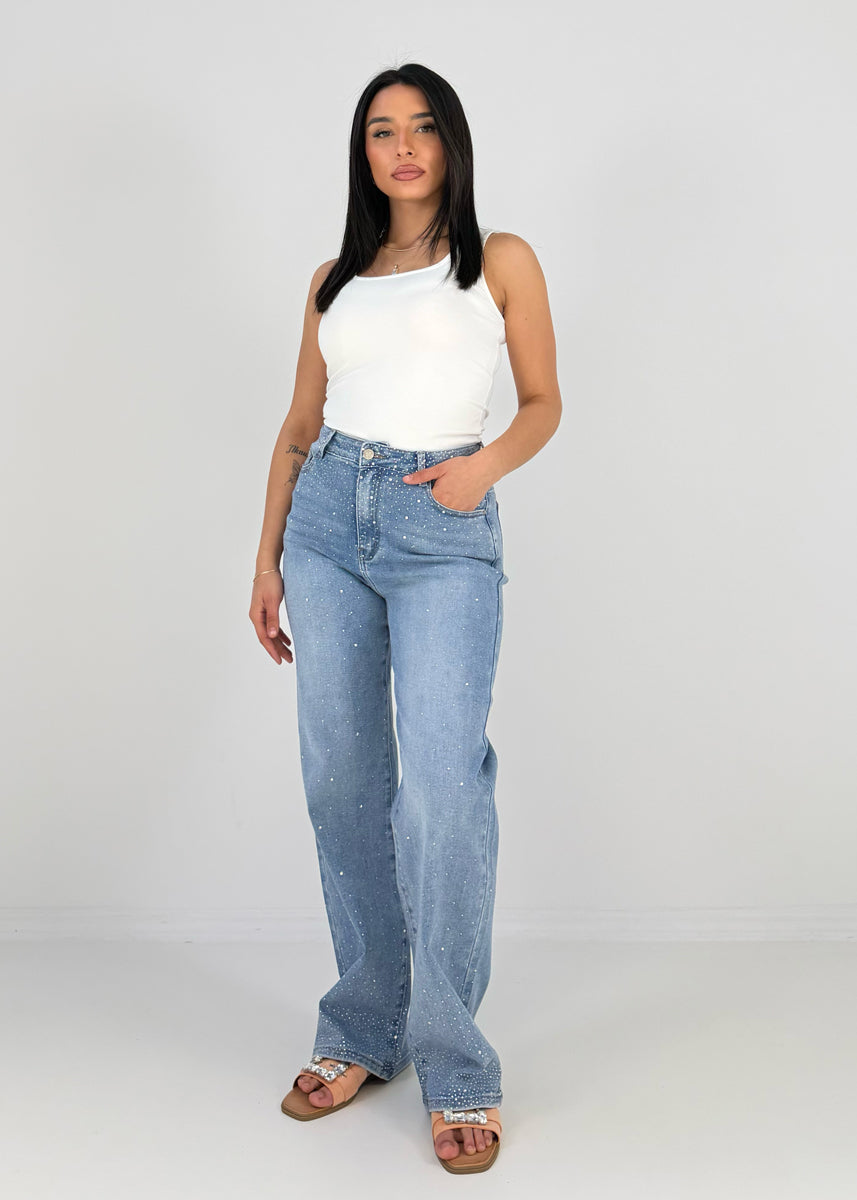 Jeans mit Strassdetails