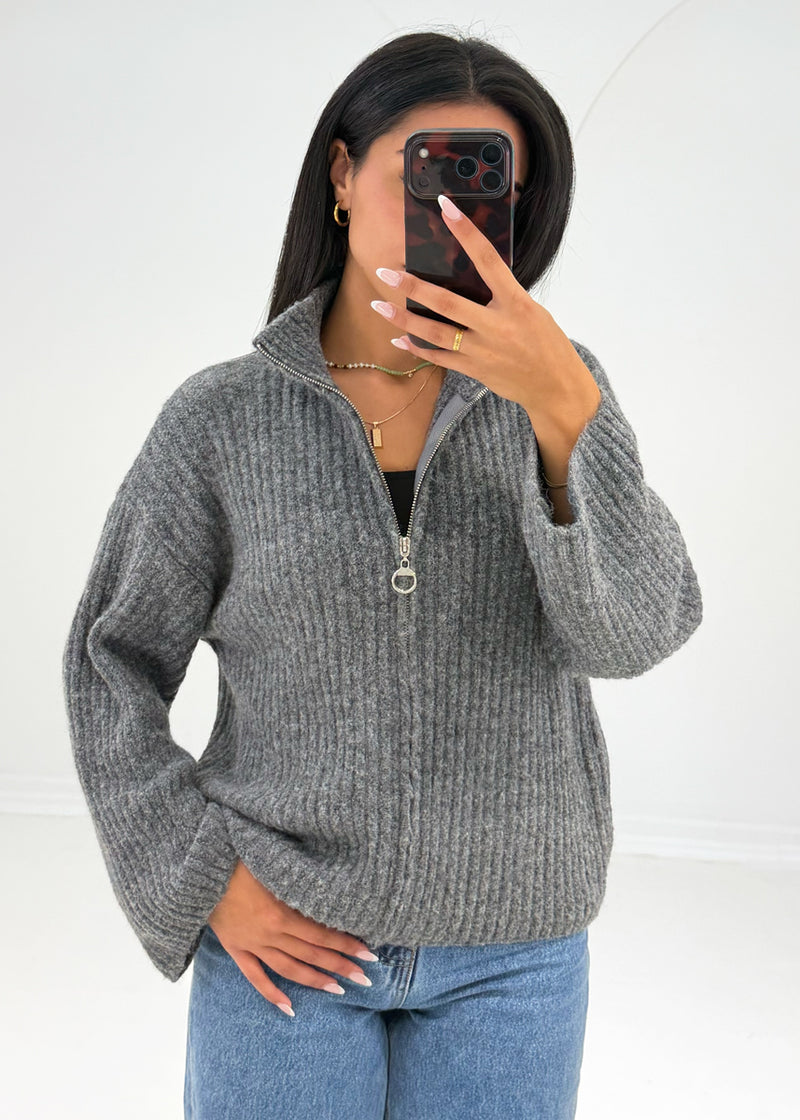 Strickjacke mit Reißverschluss