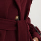 Oversized Trenchcoat Bordeaux mit Gürtel