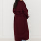 Oversized Trenchcoat Bordeaux mit Gürtel