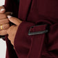 Oversized Trenchcoat Bordeaux mit Gürtel