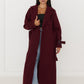 Oversized Trenchcoat Bordeaux mit Gürtel