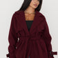 Oversized Trenchcoat Bordeaux mit Gürtel
