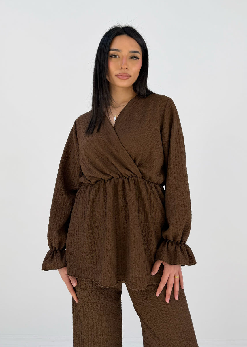 Set mit Wickeloberteil und elastischer Taille