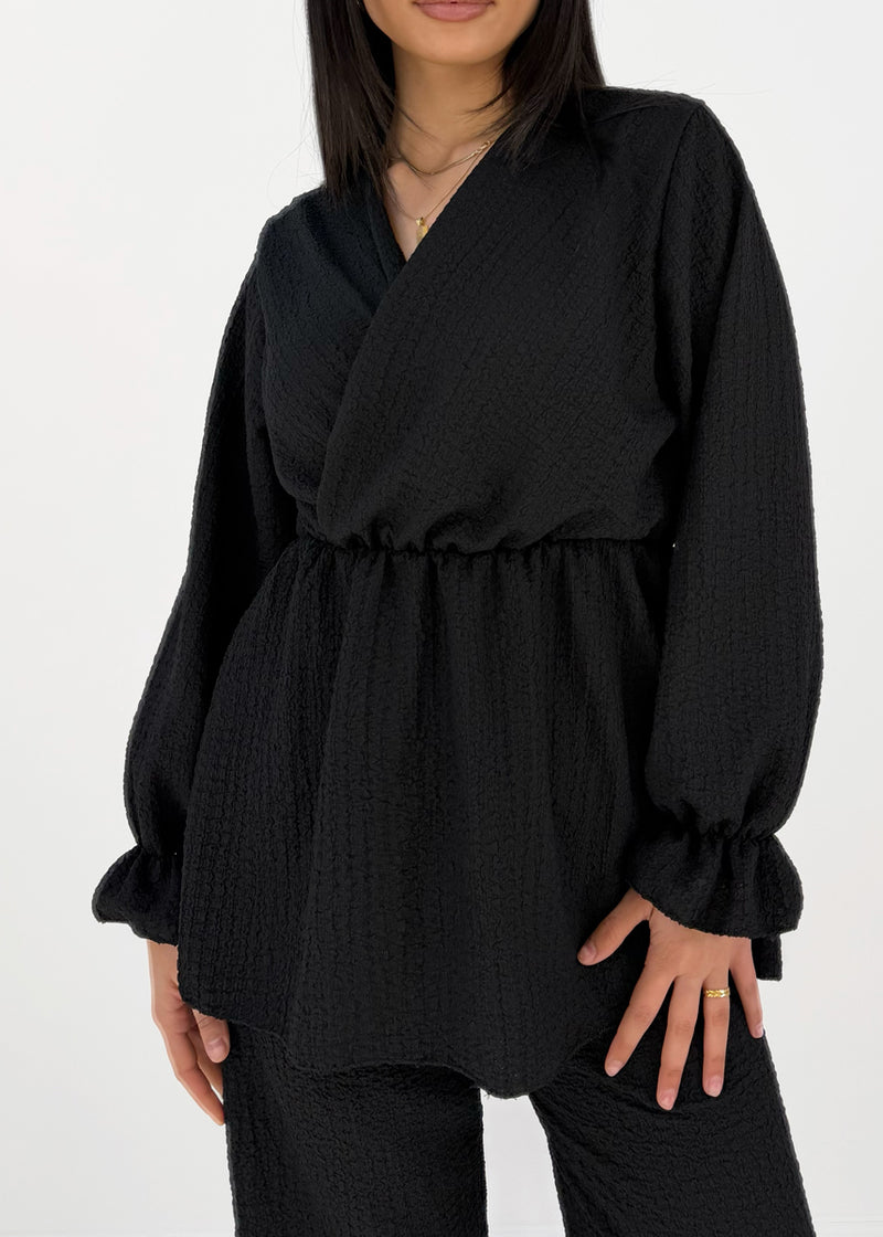 Set mit Wickeloberteil und elastischer Taille