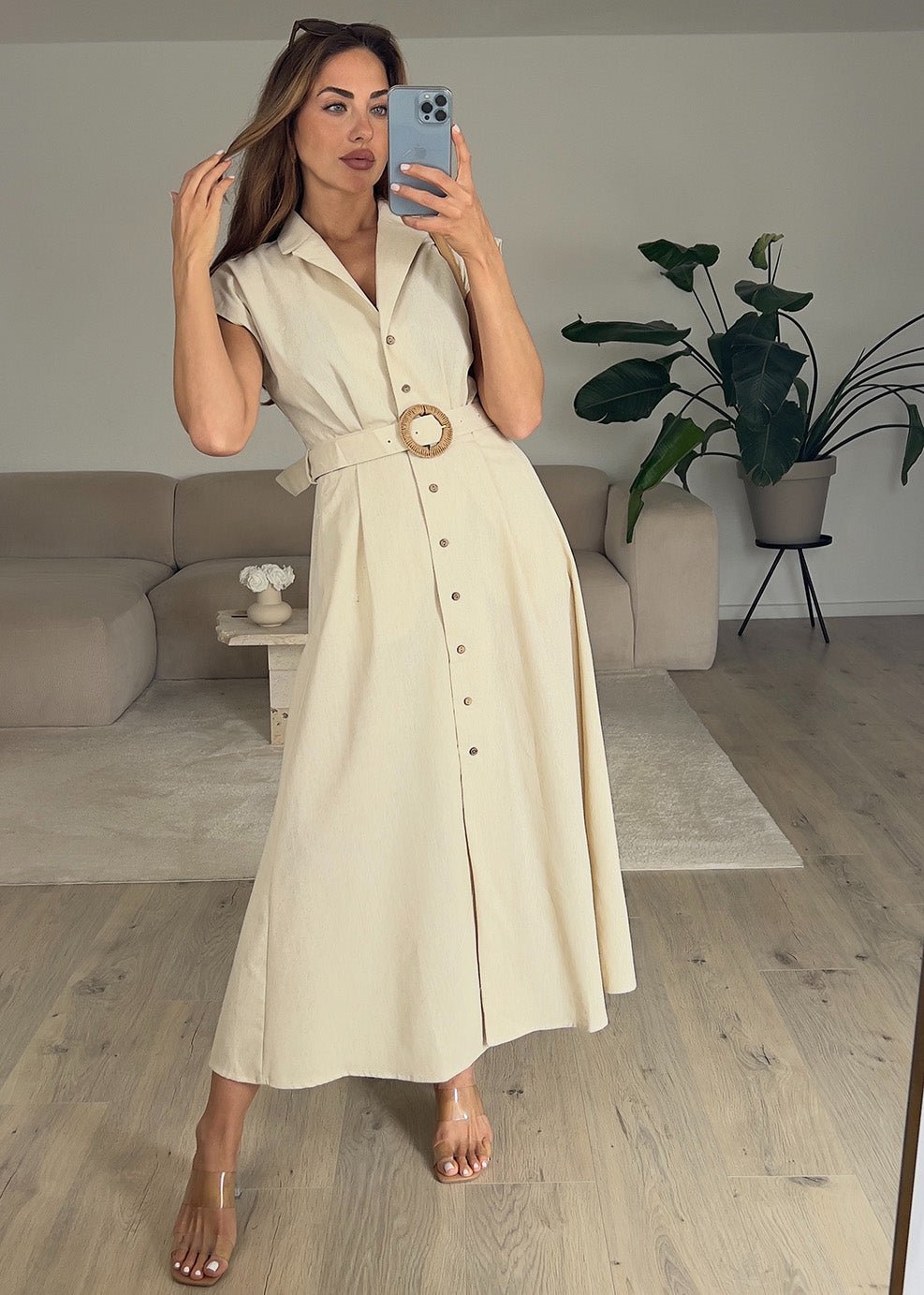 Ärmelloses Hemdkleid - NAHA