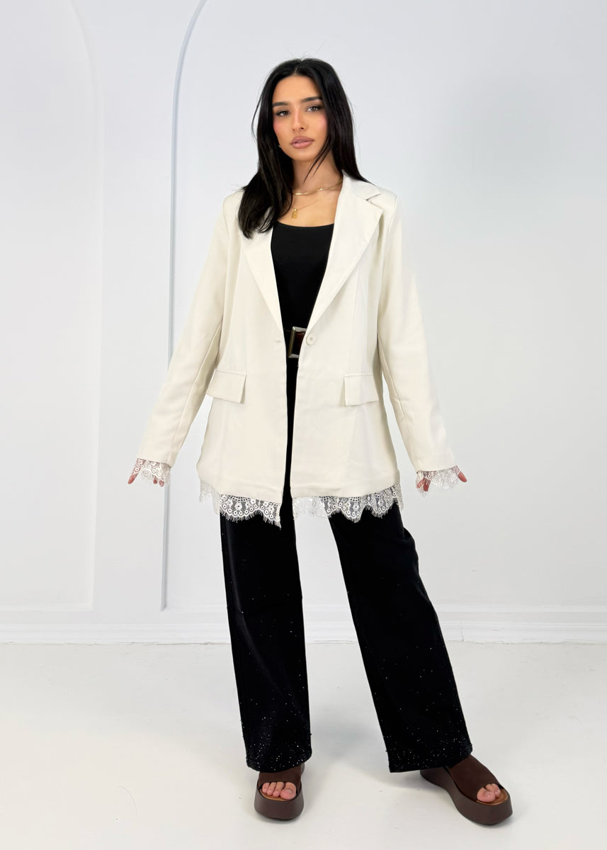 Blazer mit Spitzendetails
