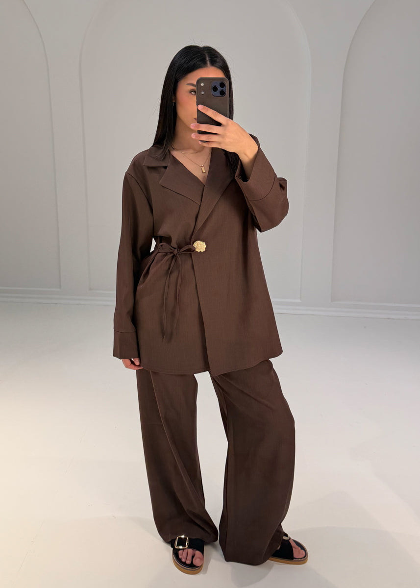 Blazer-Set mit Hose und Knopf
