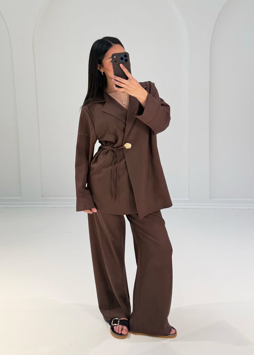 Blazer-Set mit Hose und Knopf - NAHA
