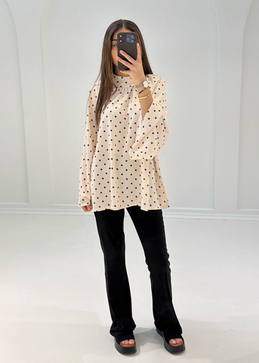 Bluse mit Punkten & weiten Ärmeln - NAHA