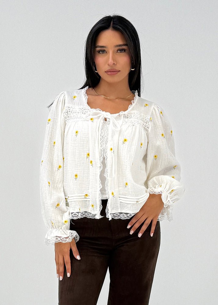 Bluse mit Stickereien - NAHA