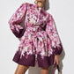 Blusenkleid mit Floralprint & Gürtel Lila - NAHA