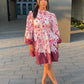 Blusenkleid mit Floralprint & Gürtel Lila - NAHA