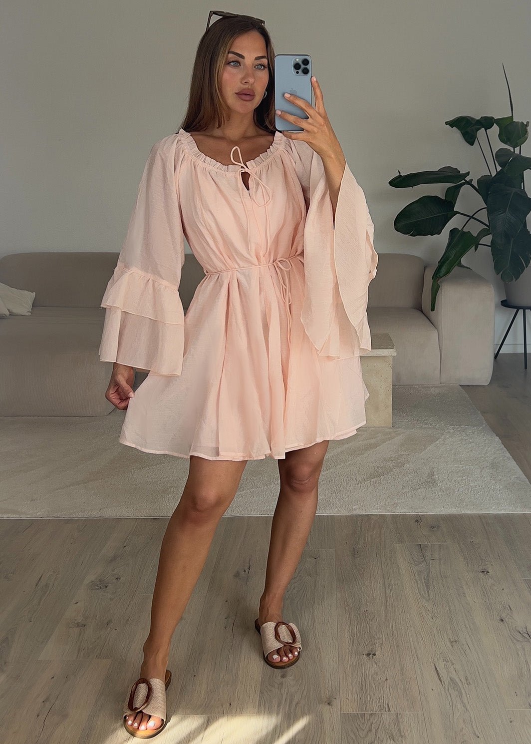 Boho-Kleid mit Volantärmeln - NAHA