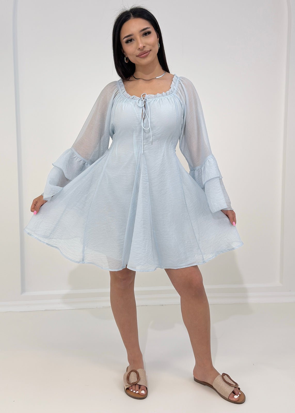 Boho-Kleid mit Volantärmeln - NAHA
