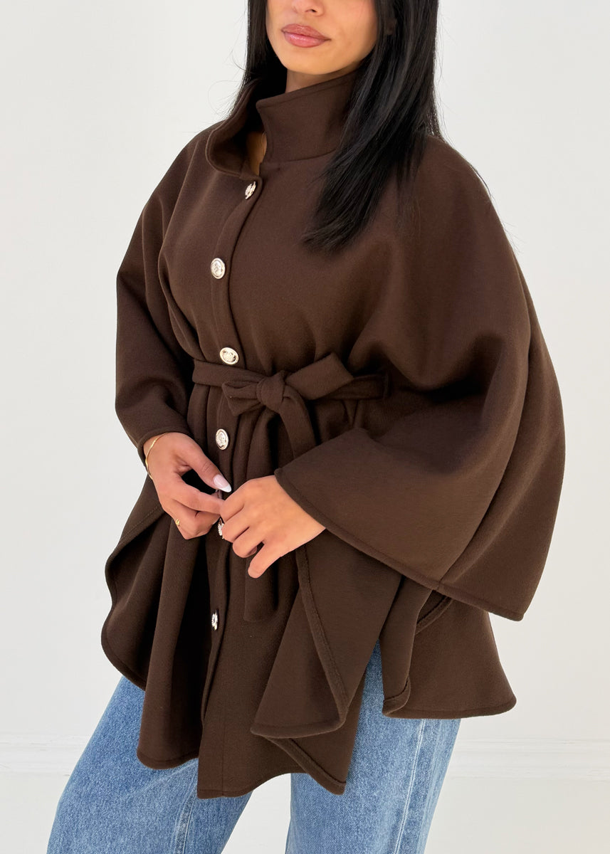 Cape-Mantel mit Knöpfen