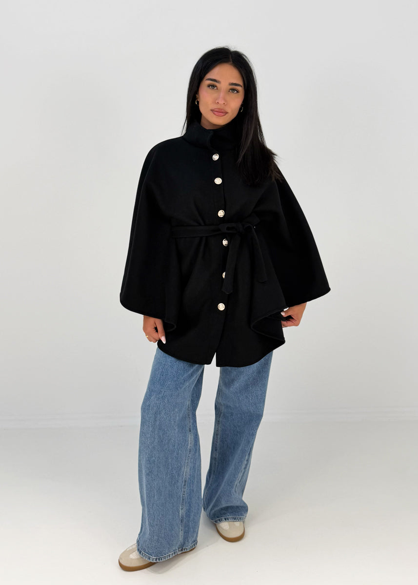 Cape-Mantel mit Knöpfen