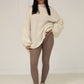 Gerippte Leggings mit hohem Bund - NAHA