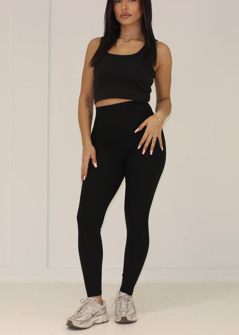 Gerippte Leggings mit hohem Bund - NAHA