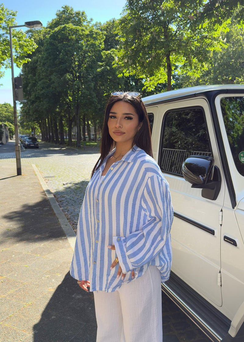 Gestreifte Musselin Bluse - NAHA