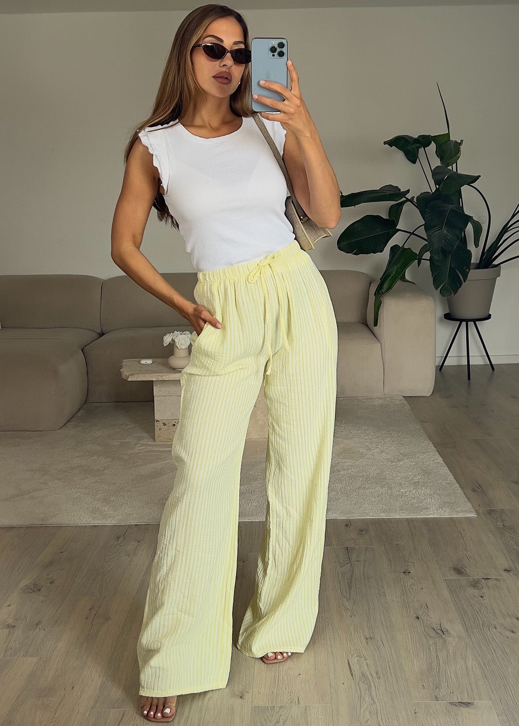 Gestreifte Musselin Hose - NAHA